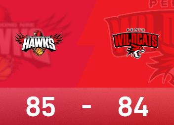 NBL game report: Harvey scored 24 points and 8 assists, McGee made the last free throw, and the Hawks narrowly defeated the Wildcats 85-84.