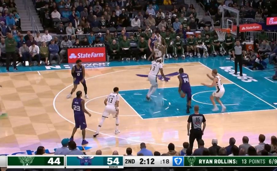 Turner & Rollins combined for 32 points in the half & the other three starters combined for 3 of 13