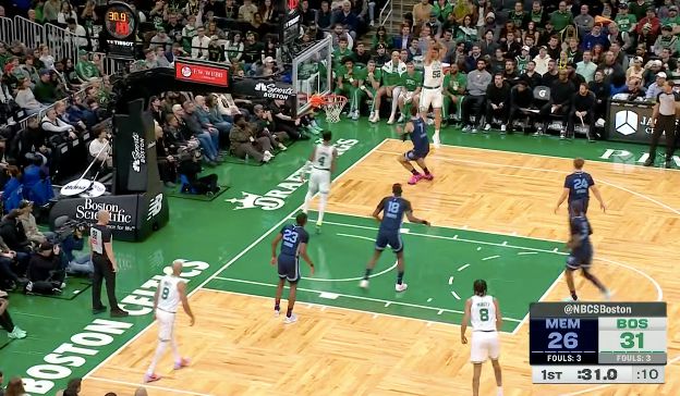 The Celtics hit 6 three-pointers in the first quarter, and White scored 10 points in a single quarter.