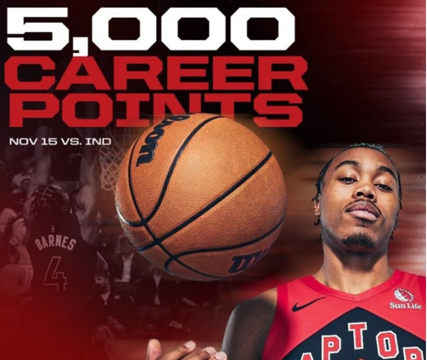 milestone! Barnes reaches 5,000 career points mark