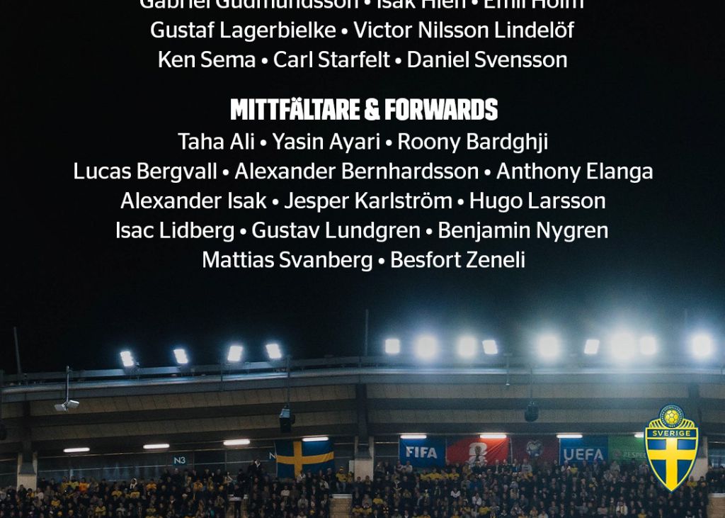 Swedish national team roster: Isaac leads the way, Djekereis is injured
