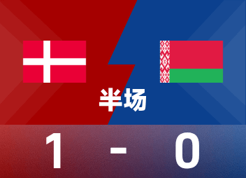 World Cup pre-half time: Damsgau broke the deadlock in the world, Denmark temporarily 1-0 Belarus