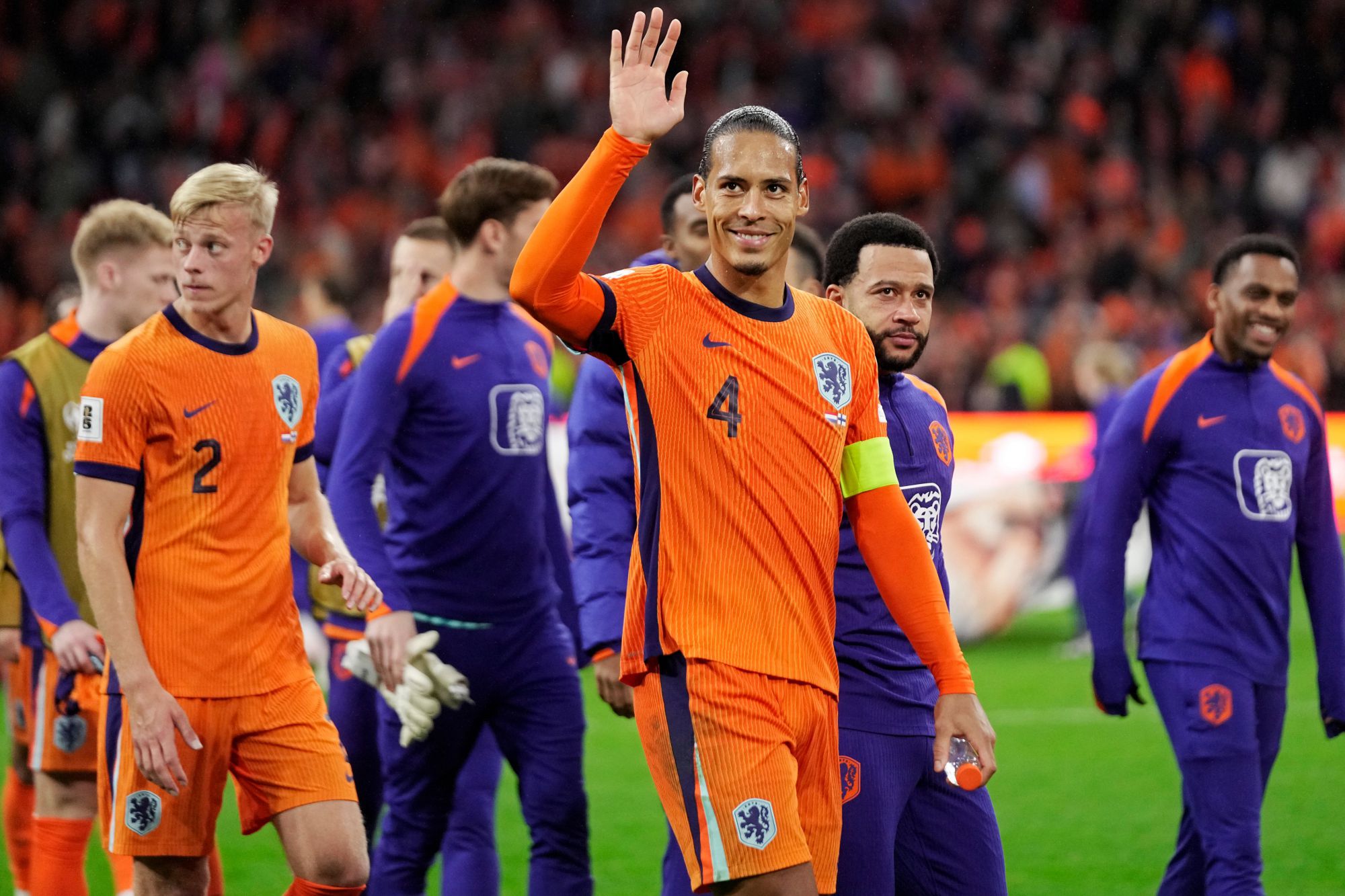 Representing the Dutch national team for the 71st time as captain, Van Dijk equalized De Boer's record